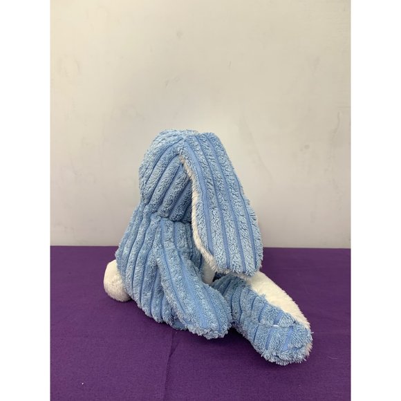 Kids of America Corp Blue Corduroy Plush Stuffed Animal Bunny Blue Bow Pink Plas - Picture 4 of 11